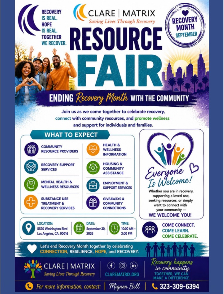 Recovery Month Resource Fair flyer